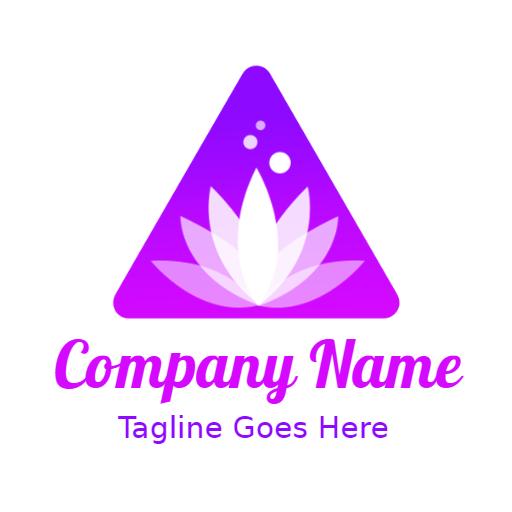 Elegant Lavender Triangle Design with Relaxing Lotus Logo Template