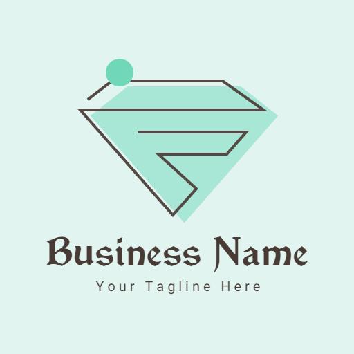 Elegant Light Blue Diamond Design Showcasing Luxury Brand Logo Template