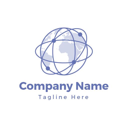 Elegant Light Blue Globe Design Connecting Global Community Logo Template