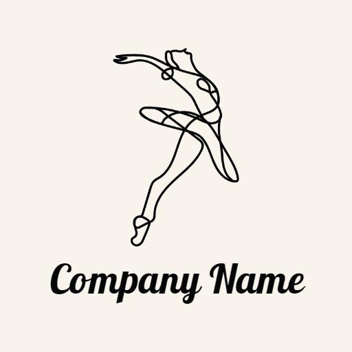Elegant Line Art Dancer Capturing the Beauty of Ballet Logo Template