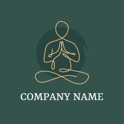 Elegant Line Art Depicting Peaceful Meditation Practices Logo Template
