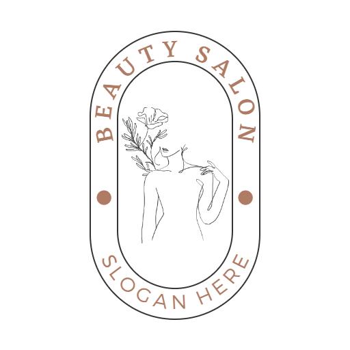Elegant Line Art Design Emphasizing Beauty Salon Services Logo Template