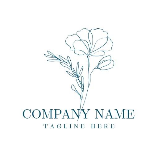 Elegant Line Art Floral Design for Professional Florist Logo Template