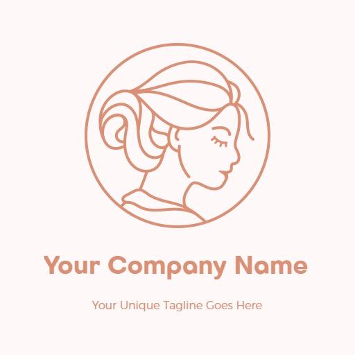 Elegant Line Art of a Woman Representing Your Company Logo Template