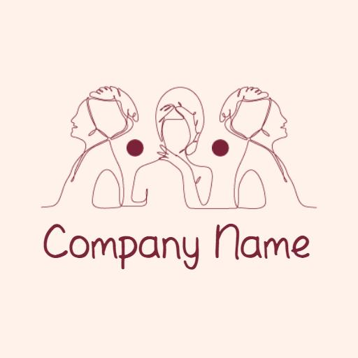 Elegant Line Art Representing profiles and Expressions Logo Template