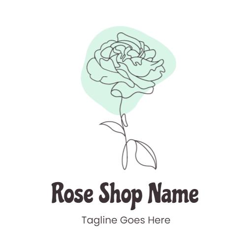 Elegant Line Art Rose Design for Florist Business Logo Template