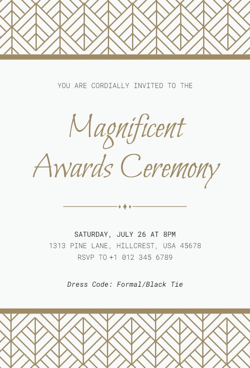 Elegant Magnificent Awards Ceremony Celebration Invitation Template