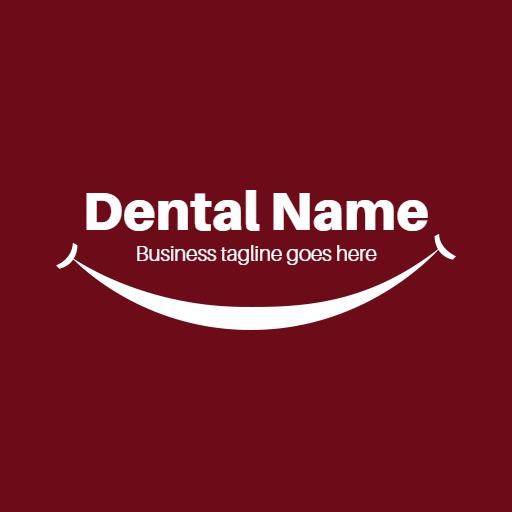 Elegant Maroon Background Featuring Dental Service Logo Template