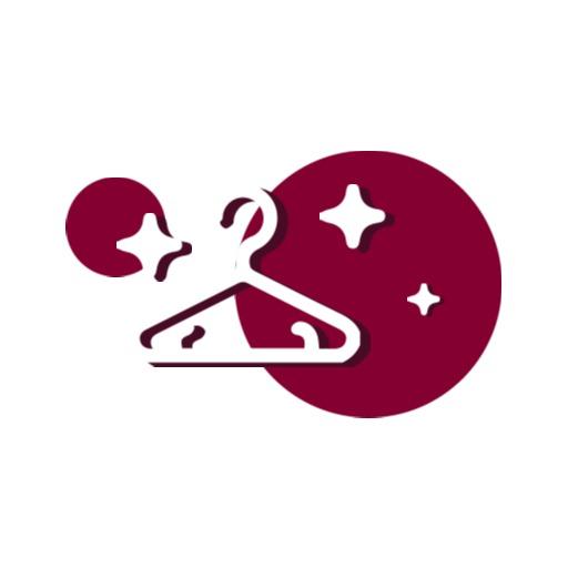 Elegant Maroon Fashion Hanger Design Showcasing Style Logo Template