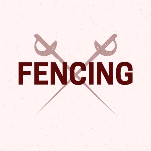 Elegant Maroon Fencing Sword Design with Dual Crossed Blades Logo Template