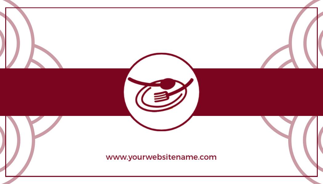 Elegant Maroon Floral Catering Business Card Template