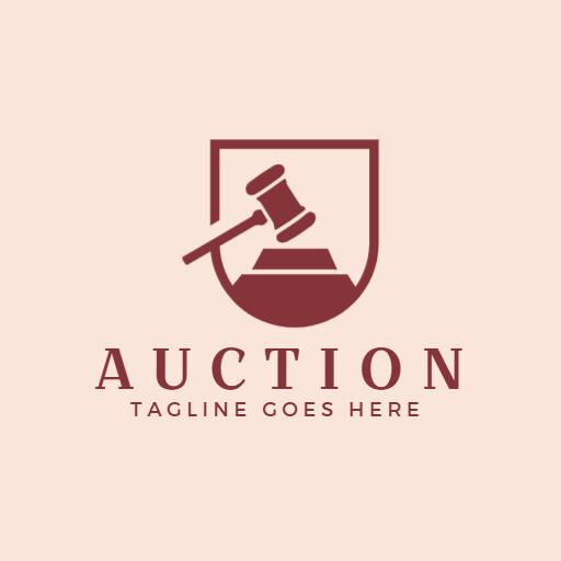 Elegant Maroon Gavel Design for Auction Services Logo Template