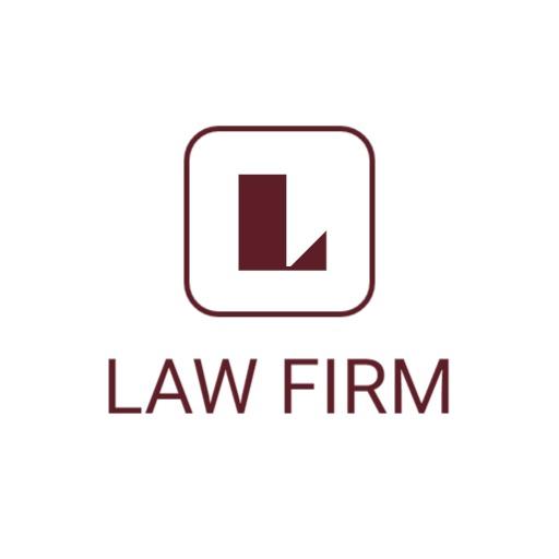 Elegant Maroon Geometric Design Representing Law Firm Logo Template