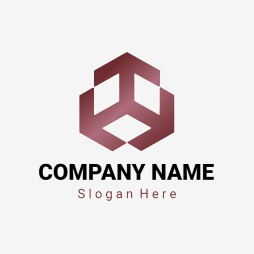 Elegant Maroon Hexagonal Design for Modern Company Logo Template