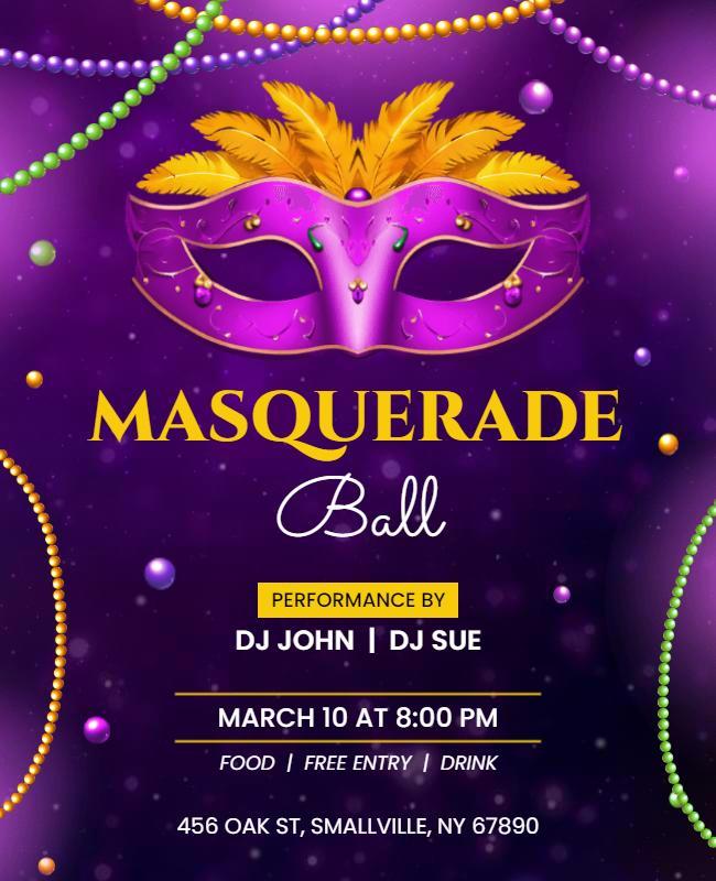 Elegant Masquerade Ball Event Flyer Template