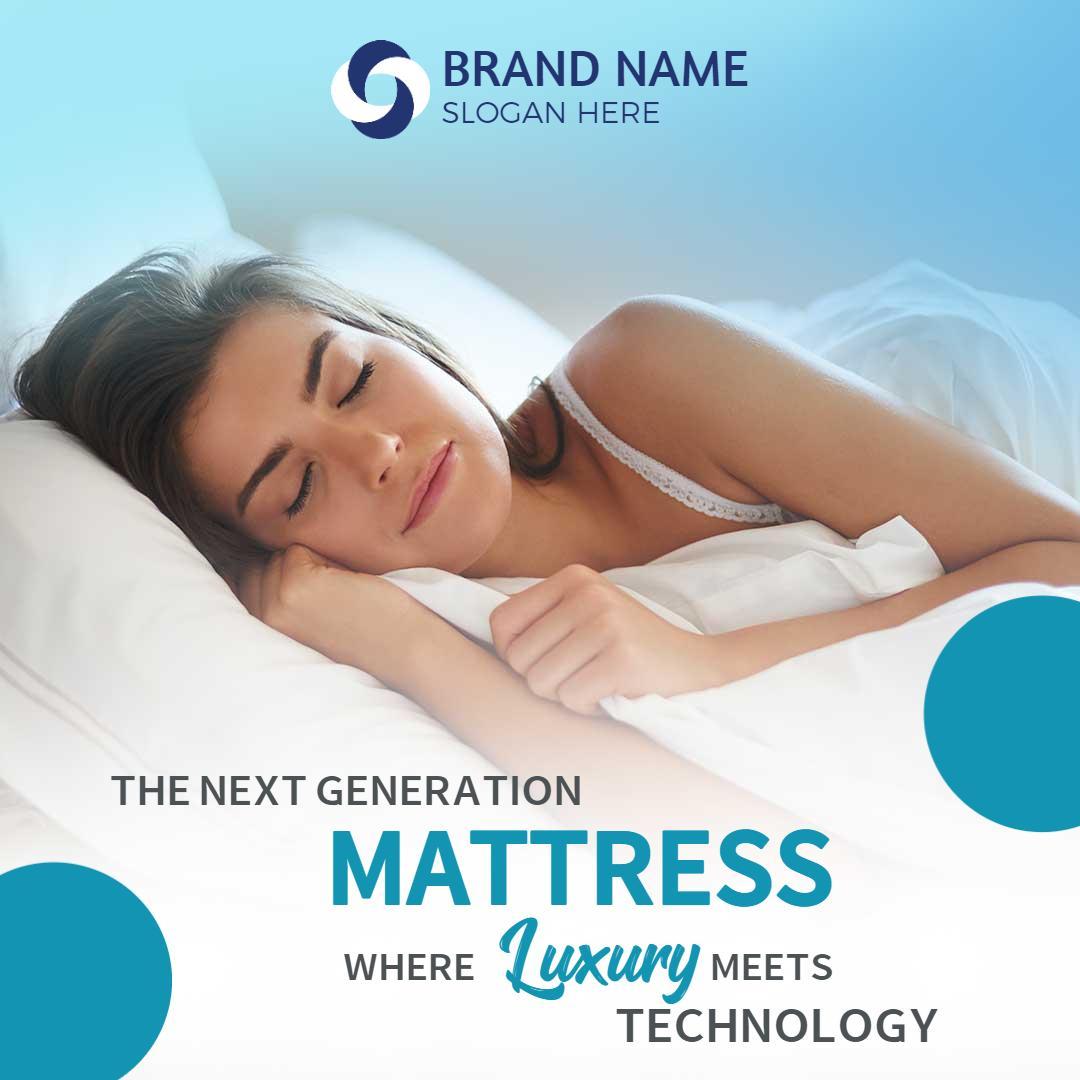 Elegant Mattress Technology Promotion for Luxurious Sleep Ad Template