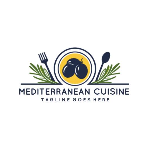 Elegant Mediterranean Design Featuring Olive and Herbs Logo Template