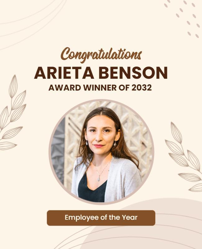 Elegant Minimalist Award Recognition Ceremony Poster Template
