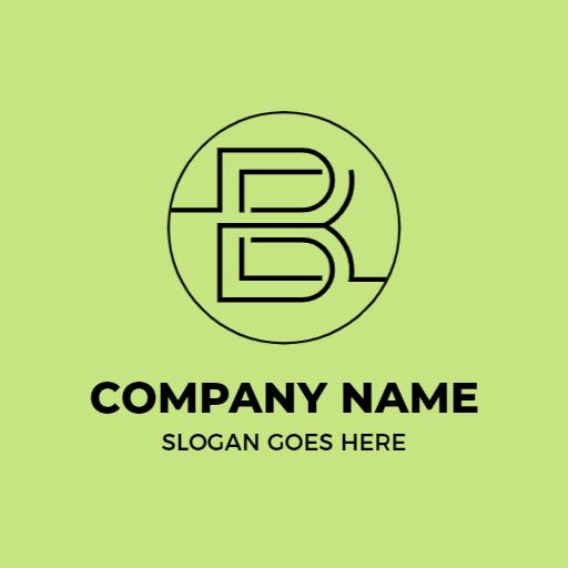 Elegant Minimalist B Letter Design on Soft Green Logo Template