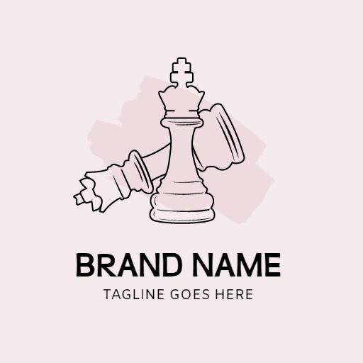 Elegant Minimalist Chess Pieces Design for Strategic Games Logo Template