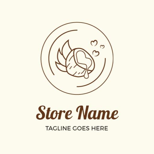 Elegant Minimalist Coconut Design Featuring Natural Elements Logo Template