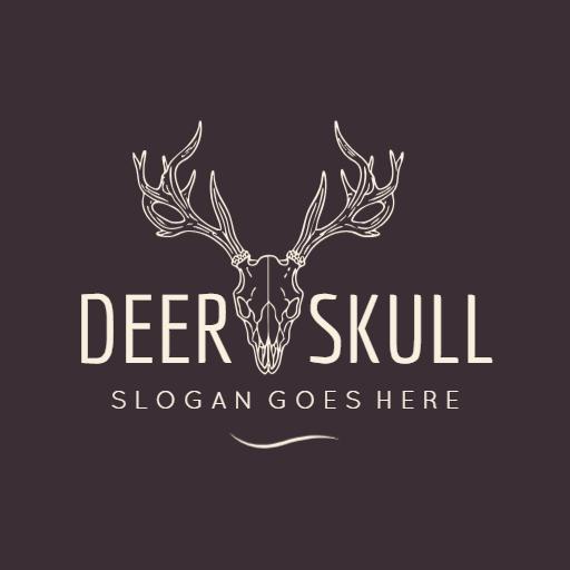 Elegant Minimalist Deer Skull Design for Nature Lovers Logo Template
