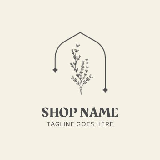 Elegant Minimalist Design Featuring Floral Elements for Florist Logo Template