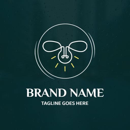 Elegant Minimalist Firefly Illustration with Light Effect Logo Template