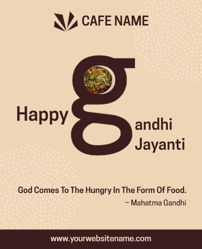 Elegant Minimalist Gandhi Jayanti Celebration Food Poster Template