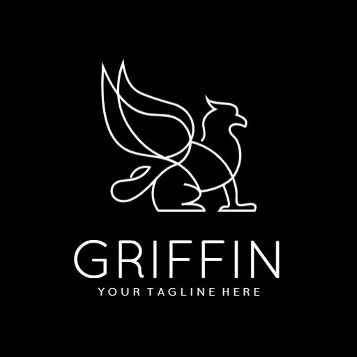 Elegant Minimalist Griffin Line Art Logo Design Logo Template
