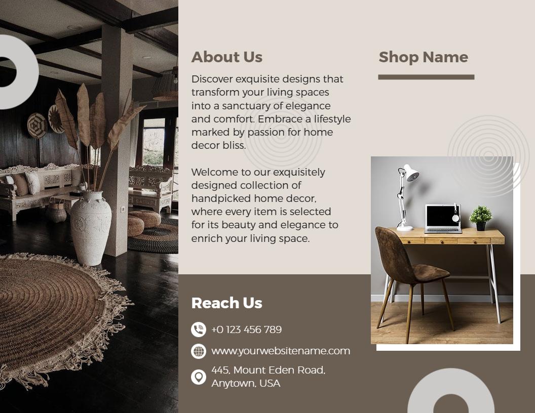 Elegant Minimalist Home Decor Collection Brochure Template