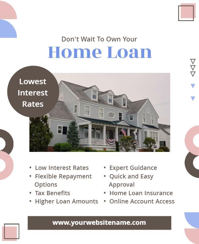 Elegant Minimalist Home Loan Offering Poster Template