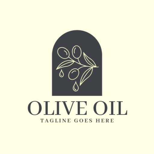 Elegant Minimalist Olive Oil Design Featuring Leaf Motif Logo Template