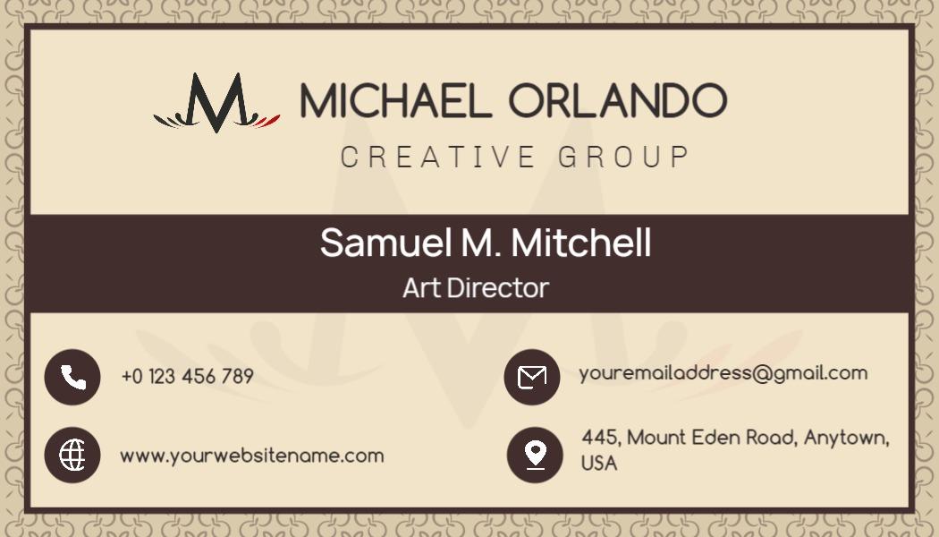 Elegant Minimalist Personal Art Director Business Card Template
