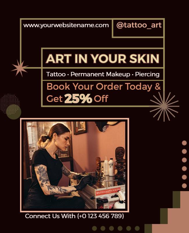 Elegant Minimalist Tattoo Art Promotion Poster Template