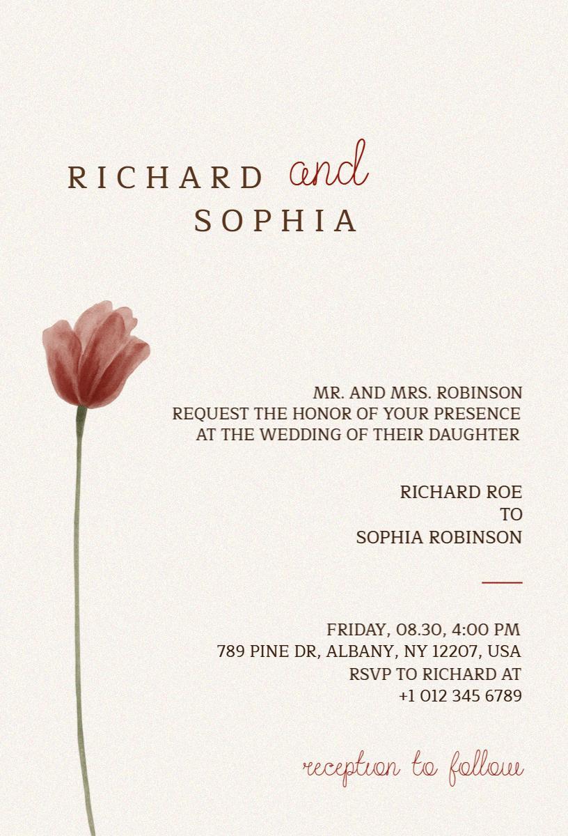 Elegant Minimalist Wedding Ceremony Invitation Template