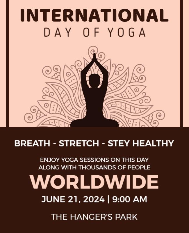 Elegant Minimalist Yoga Celebration Event Poster Template