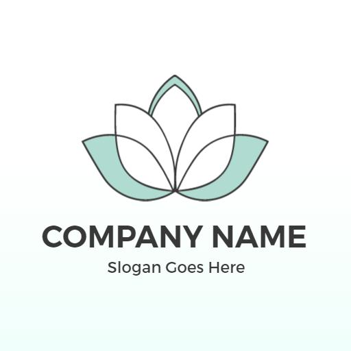 Elegant Mint Green Lotus Design Representing Minimalist Style Logo Template
