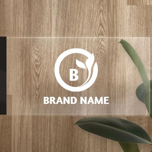 Elegant Mockup Showcasing Simple Logo Design with Nature Theme Logo Template
