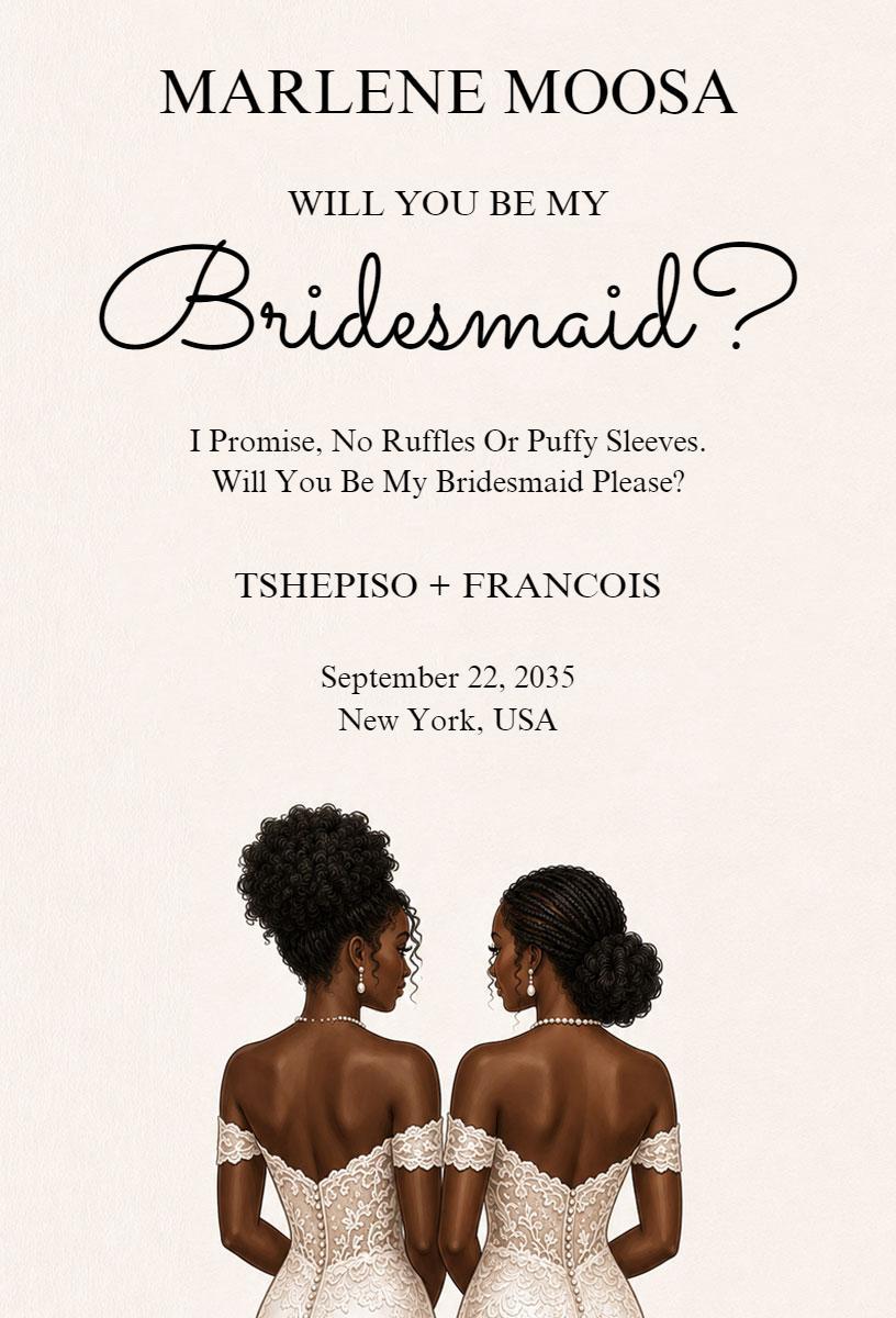 Elegant Modern Bridesmaid Proposal Floral Invitation Template