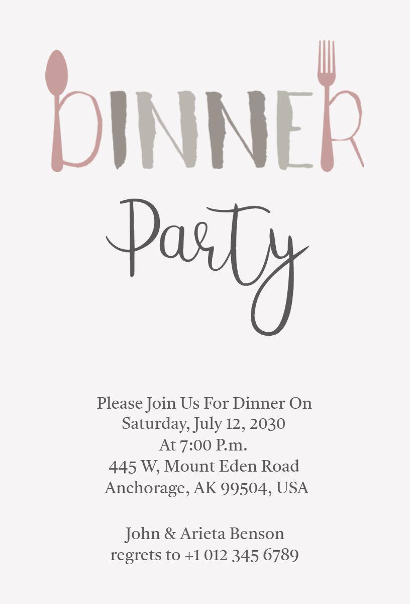 Elegant Modern Dinner Party Celebration Invitation Template