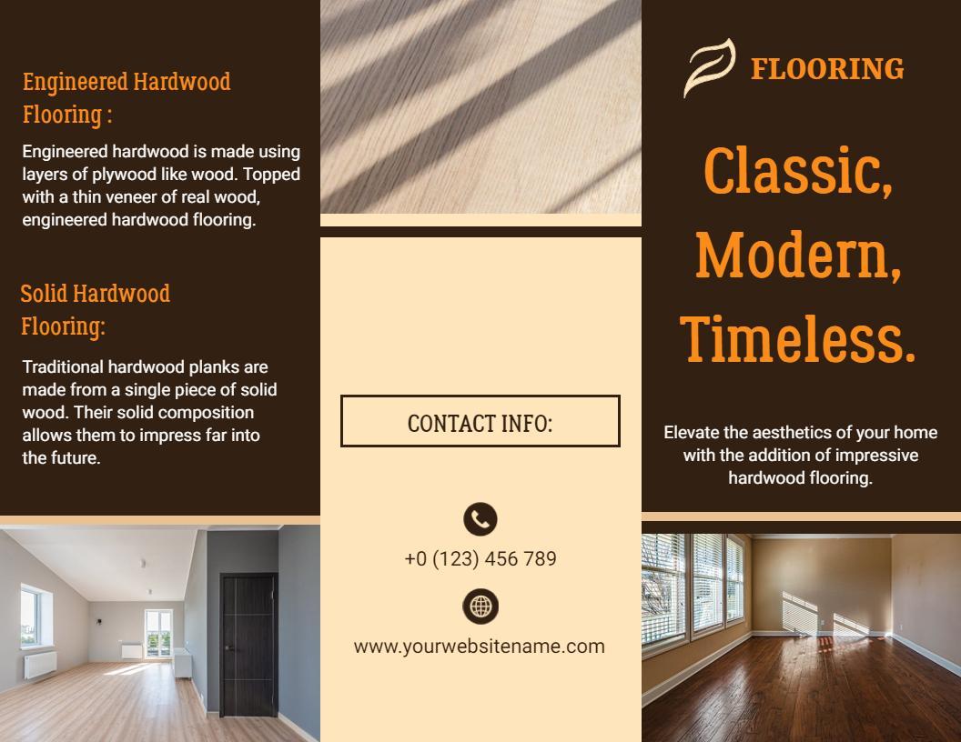 Elegant Modern Hardwood Flooring Design & Style Brochure Template