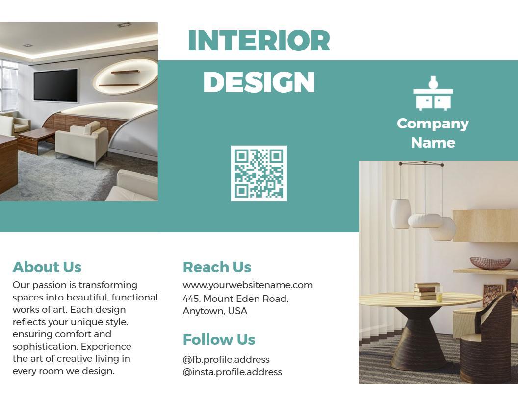 Elegant Modern Interior Design Creative Solutions Brochure Template