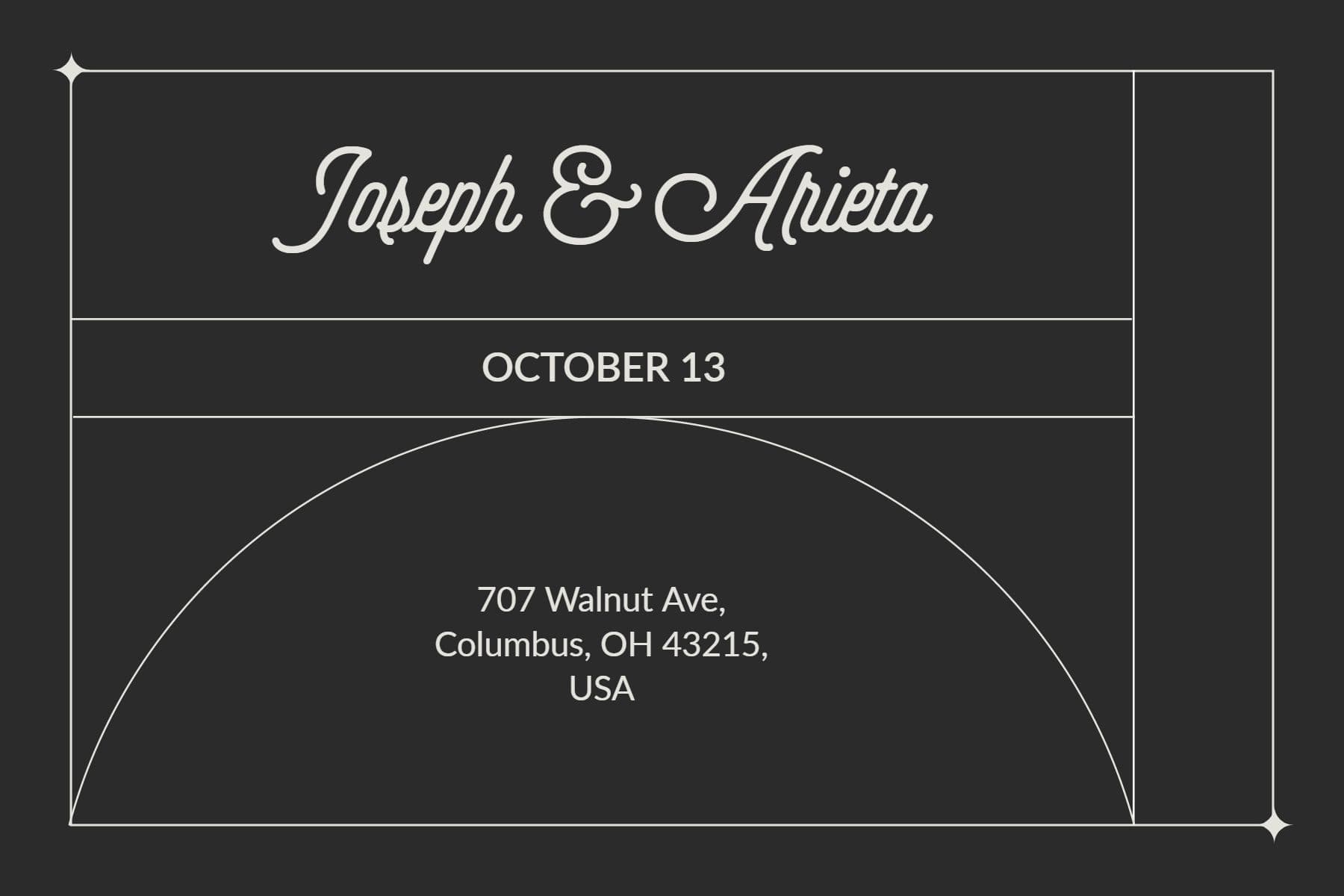 Elegant Monochrome Wedding Save the Date Postcard Template