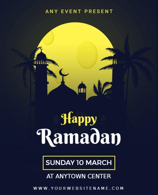 Elegant Moonlit Celebration of Ramadan Event Poster Template