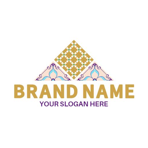 Elegant Multi-Colored Decorative Pattern for Ceramic Tiles Logo Template