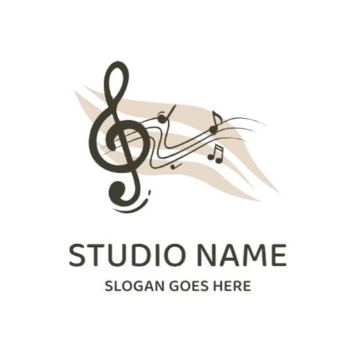 Elegant Musical Notes Flowing in Harmony Music Logo Template
