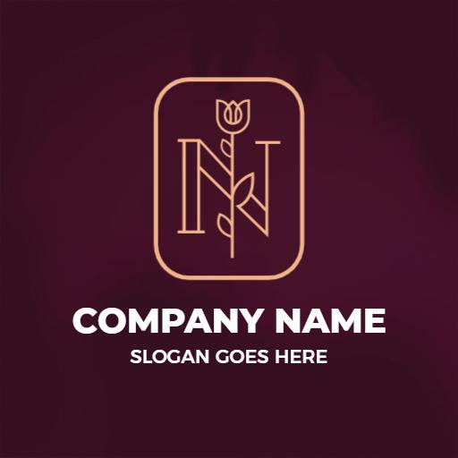 Elegant N Letter Design Featuring a Flower Accent Logo Template
