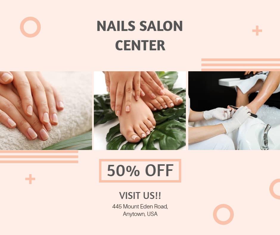 Elegant Nail Art and Care Services Promotion Ad Template