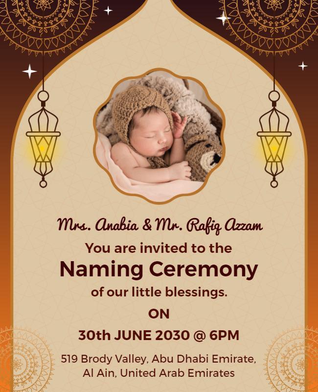 Elegant Naming Ceremony Invitation Flyer Template